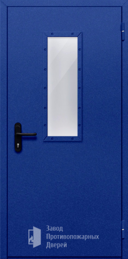Фото двери «Однопольная со стеклом (синяя)» в Волгограду