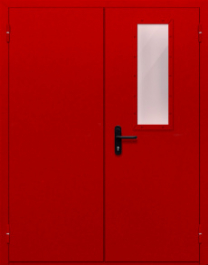 Фото двери «Двупольная со стеклом (красная)» в Волгограду