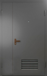 Фото двери «Техническая дверь №7 полуторная с вентиляционной решеткой» в Волгограду
